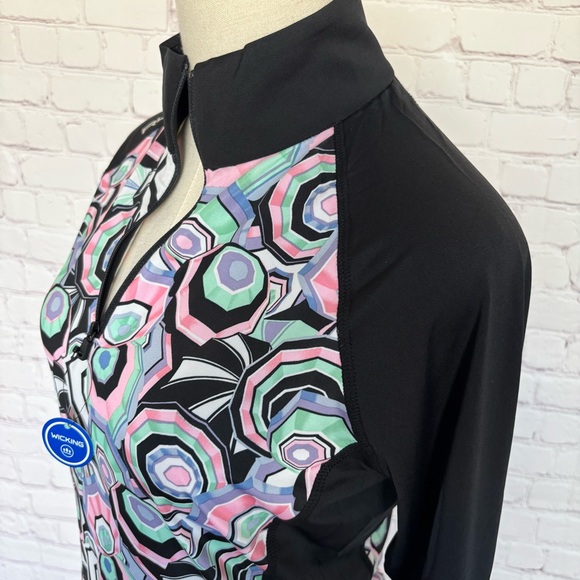 RLX Ralph Lauren Long Sleeve Black Printed Golf/Tennis Polo Performance Shirt--S - Picture 4 of 16
